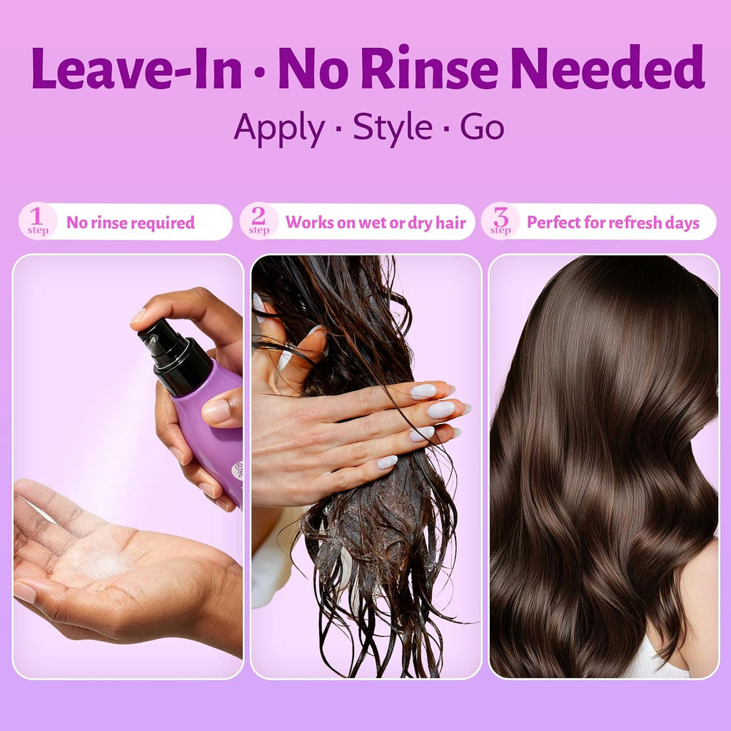 Luseta Curl Leave-In Spray with Coconut Oil，Frizz Control & Bounce, 8.5Oz | Defines Waves & Coils, Tames Frizz, and Restores Bounce with Coconut Oil Hydration. Lightweight, Color-Safe