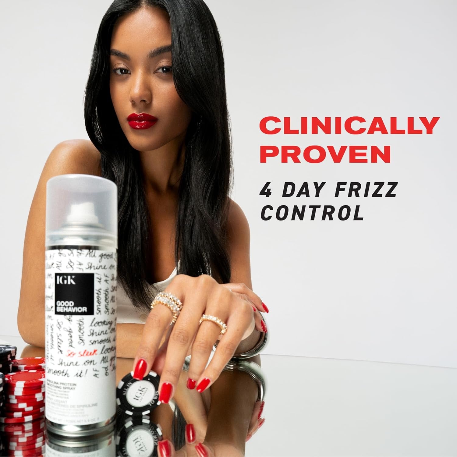 GOOD BEHAVIOR Spirulina Protein Smoothing Spray | 4-Day Frizz Control + Heat Protectant | Vegan + Cruelty Free | 5.6 Oz