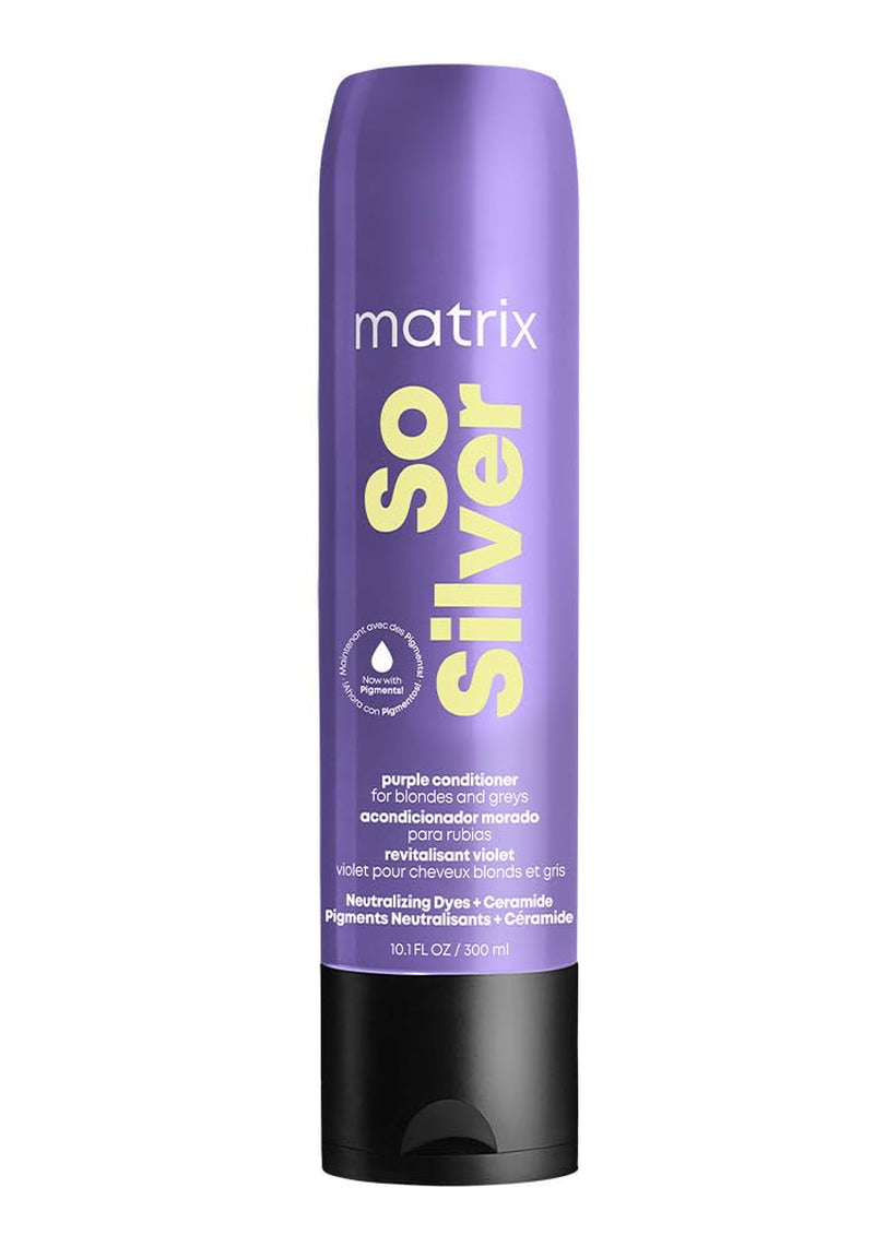 Matrix so Silver Purple Conditioner - Removes Brassy Yellow Undertones, Color Depositing & Toning for Vibrant Blonde Hair, Pigmented Conditioner for Blondes and Greys, Vegan