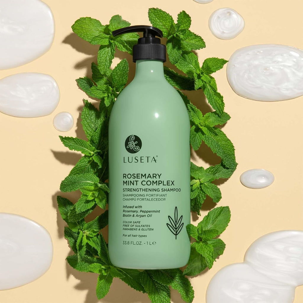 Rosemary Mint Strengthening Shampoo Hydrating and Nourishing Damaged Hair Thickening Shampoo for Thinning Hair,Reduce Frizz and Add Shine for All Hair Types, Sulfate Free 33.8Oz