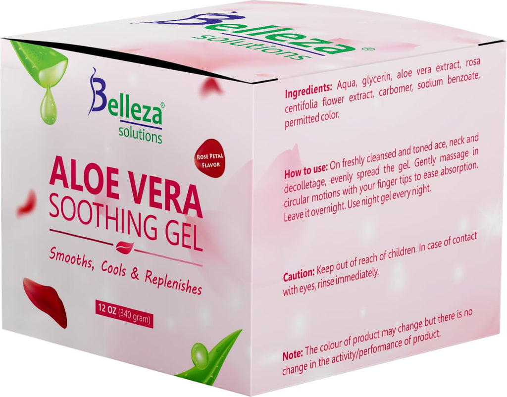 Aloe Vera Soothing Gel from Freshly Cut 100% Pure Aloe - Big 12Oz - Vegan, Unscented - for Face, Skin, Hair, Sunburn Relief (Hibiscus)
