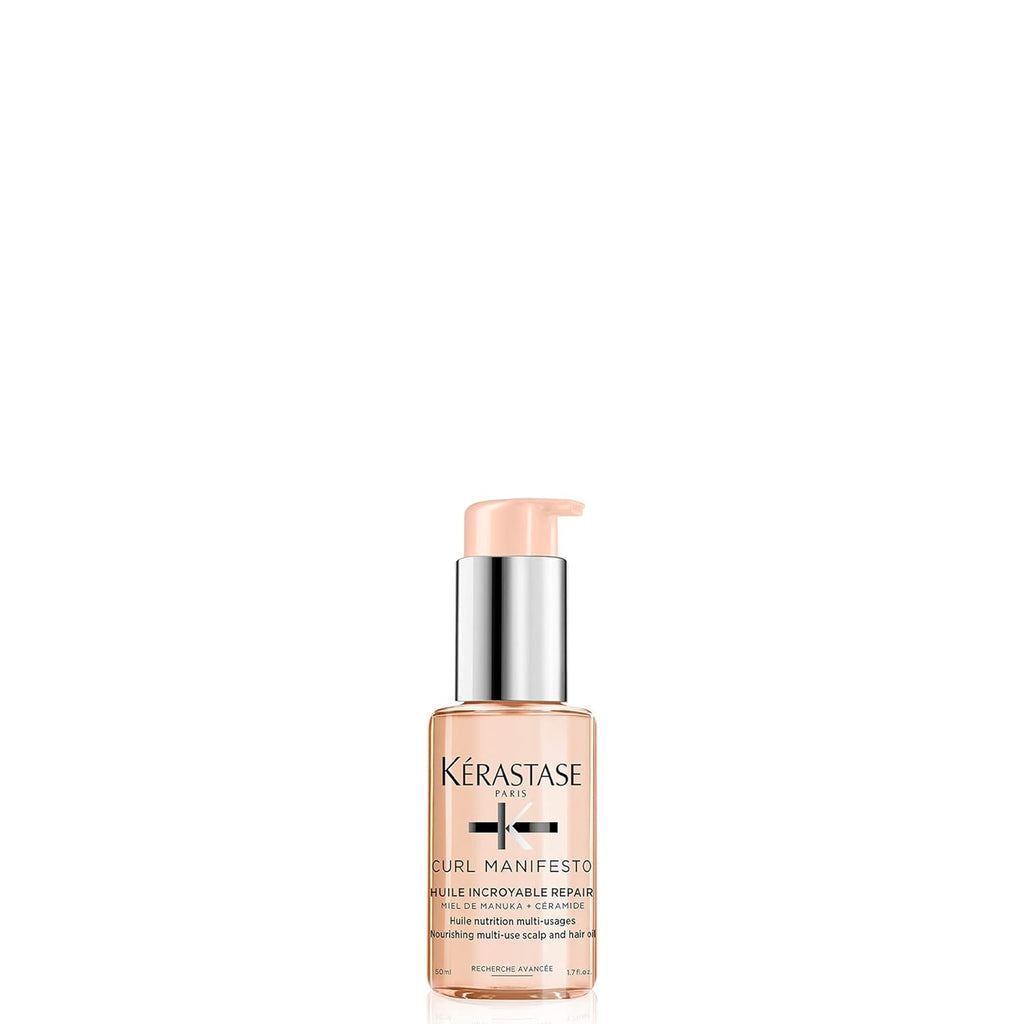 KÉRASTASE Curl Manifesto Sublime Repair Hair & Scalp Oil, Soothes & Strengthens Hair, Soothes Dry Scalp, Anti-Frizz for All Wavy, Curly, Very Curly & Coily Hair, 1.7 Fl Oz