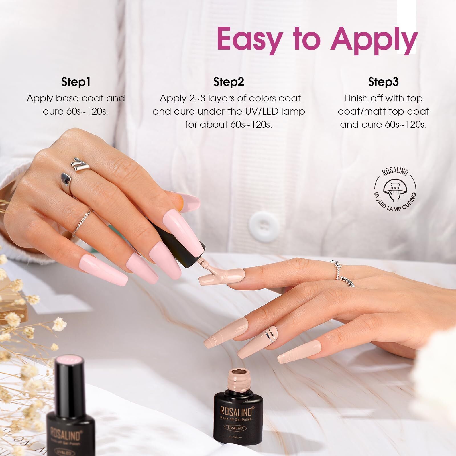 Kit De 14 Esmaltes De Uñas En Gel Con Miniluz Ultravioleta