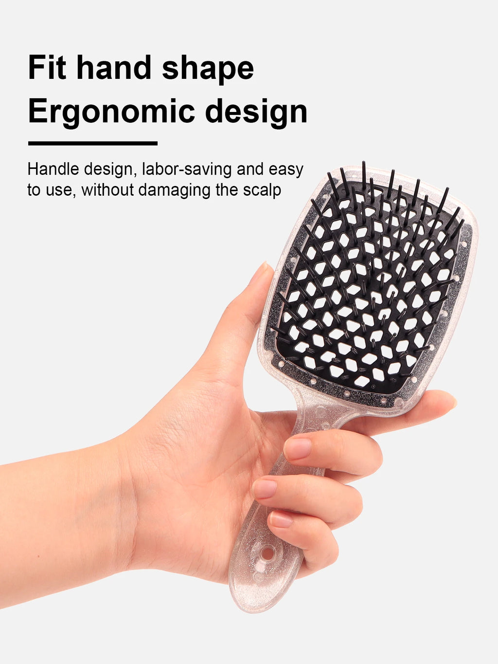 New Air Cushion Comb Tangled Hair Comb Hair Brush Massage Anti-Static Hollow Out Wet Hair Brushes Barber Sequins Styling Tool