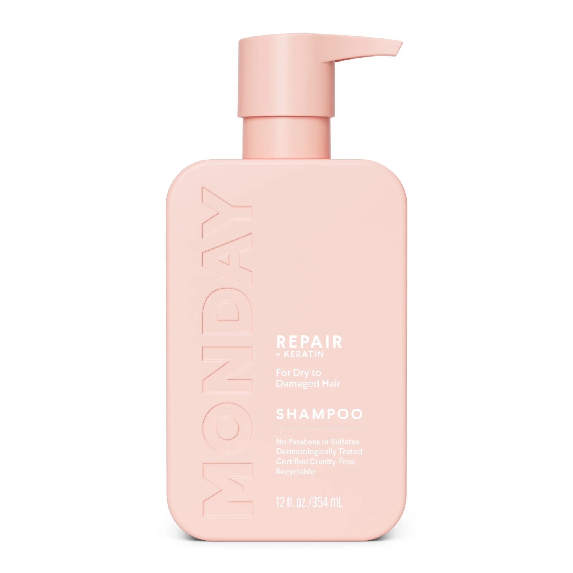 REPAIR Shampoo Nourishes Dry Damaged Hair, Keratin, Coconut Oil, 12 Fl Oz