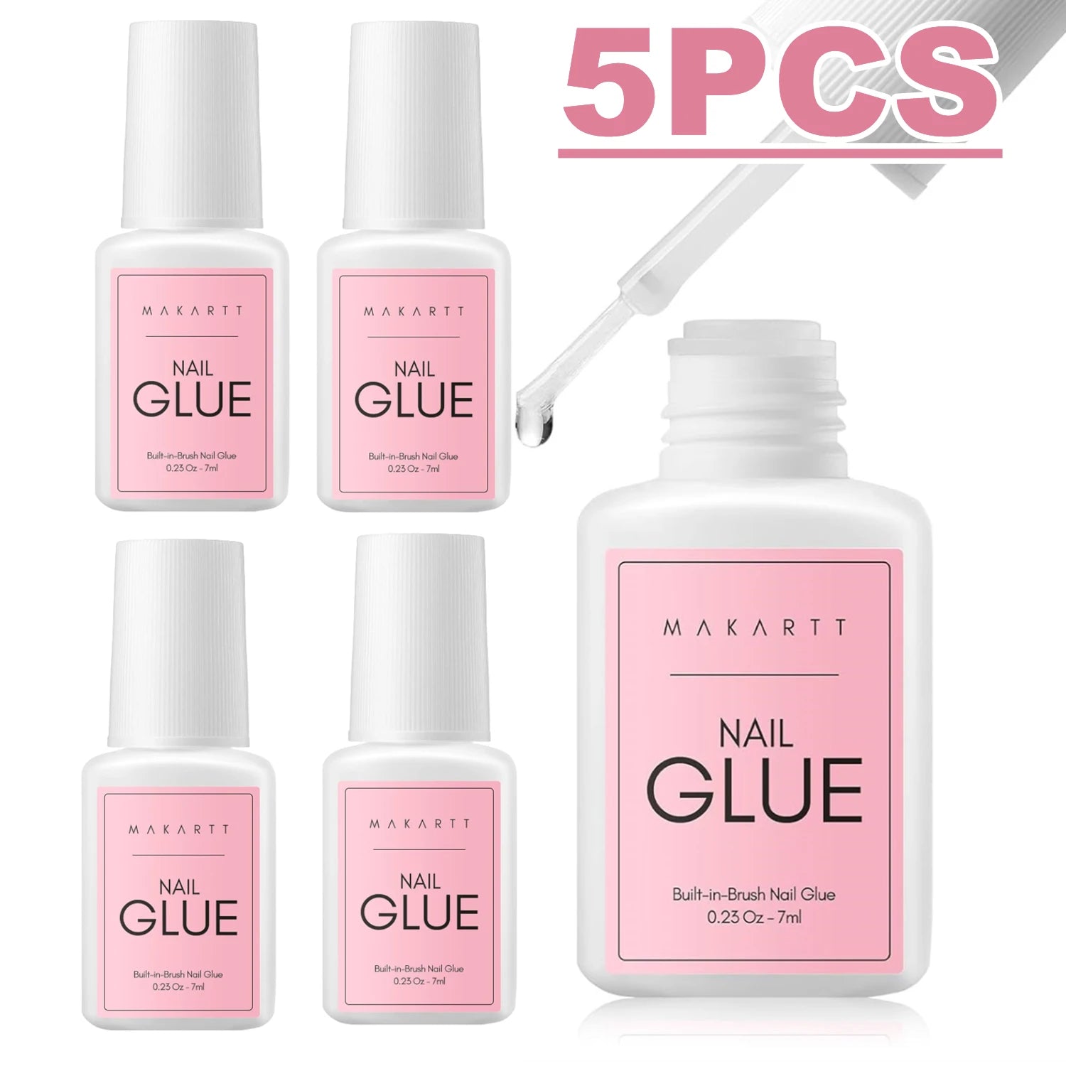 Nail Gel Glue for Press on Nails Soft Acrylic Gel Nail Tips Fake Nails,Super Strong Glue Easy to Control No Lamp Needed