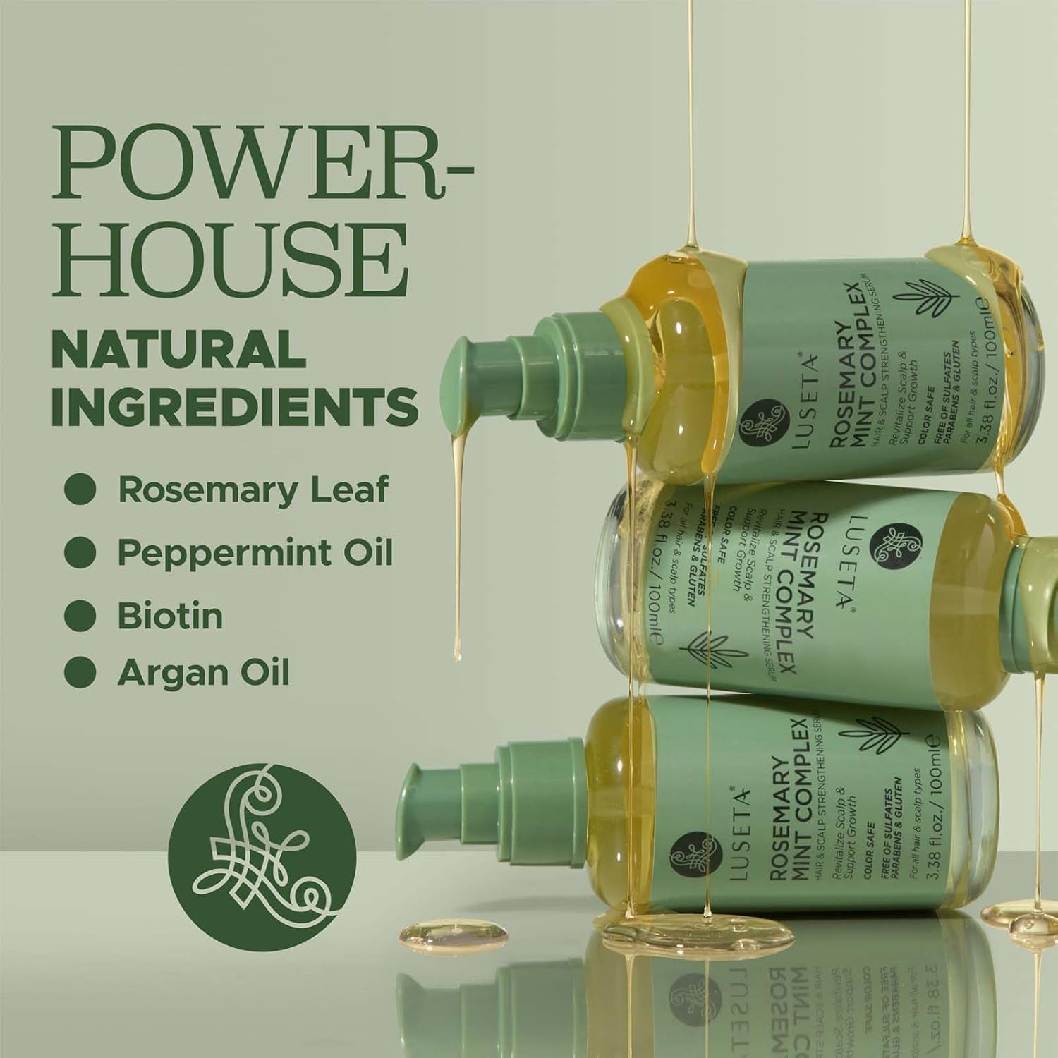 Rosemary Hair Growth Oil for Thin Damaged Hair, 3.37 Oz | Rosemary Hair Growth Oil for Thin, Damaged Hair; Helps Nourish Scalp, Reduce Breakage, Smooth Frizz and Add Shine