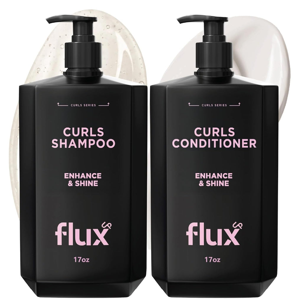 Curly Hair Shampoo & Conditioner Set – Hydrating Curl Shampoo & Conditioner for Curly & Wavy Hair for Women & Men – Sulfate-Free Frizz Control & Moisture for Defined, Softer Curls – 17 Fl Oz