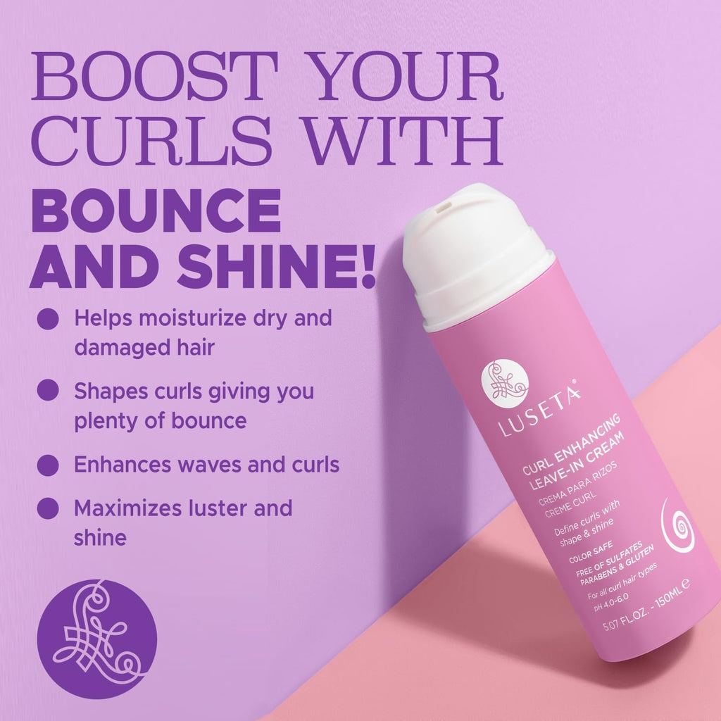 Luseta Curl Defining Cream Enhances Waves and Curls Hydrating and Moisturizing Leave in Cream for Curly Hair Frizz Control Add Shine Sulfate Free 5.07 Oz | Enhances Natural Waves & Curls, Restore Bounce, Helps Smooth Dry Strands, Control Frizz and Keeps Curls Soft and Manageable