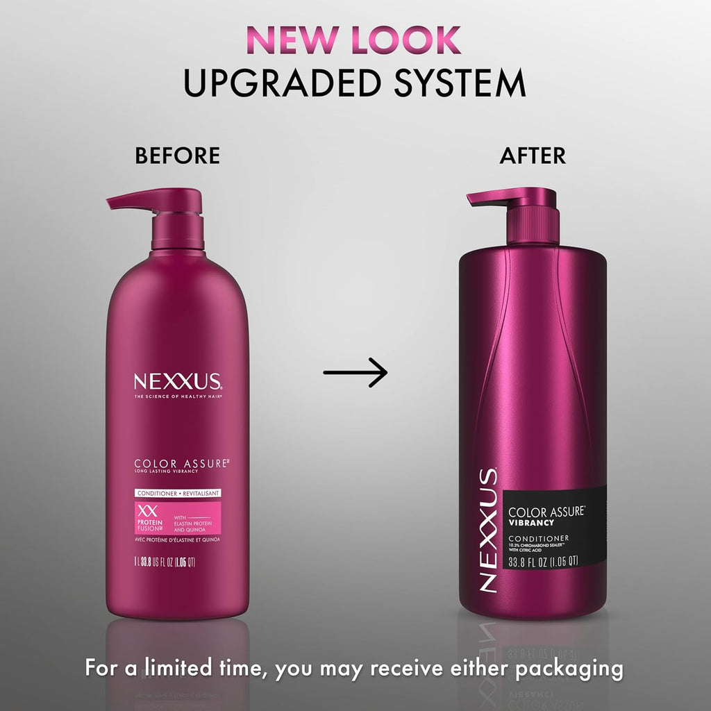 Nexxus Color Assure Conditioner for Vibrancy for Color Treated Hair Powered by Chromabond Sealer with Citric Acid 33.8 Oz