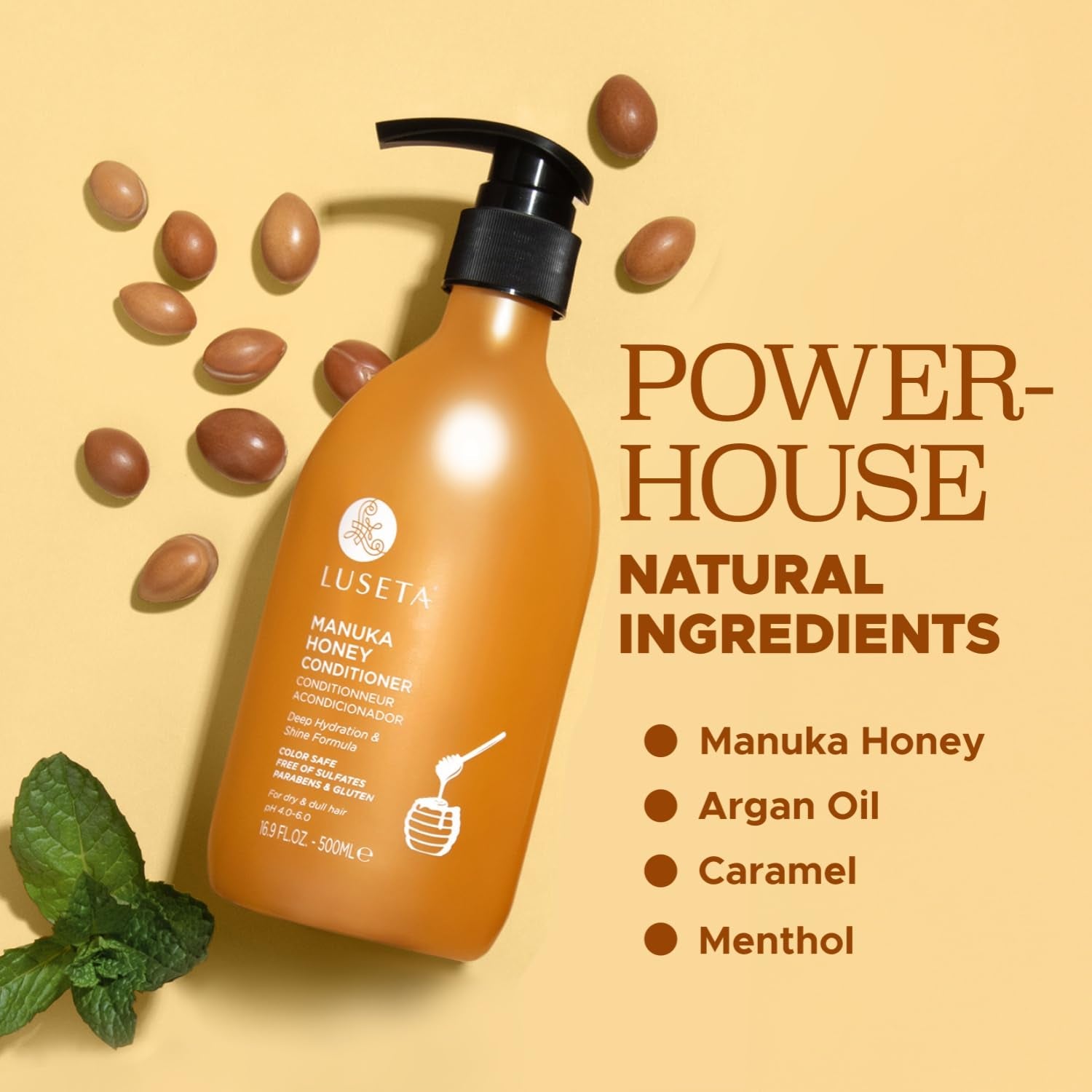 Manuka Honey Conditioner for Dry & Dull Hair, Moisturizing 16.9 Oz | Deep Hydration, Frizz Control, Smooth Softness, Shine Boost, Easy Detangling, Sulfate Free
