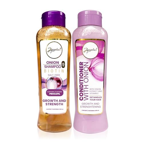 Onion Shampoo and Conditioner for Hair Growth with Biotin, Salt and Paraben Free Hair Care Duo with Keratin and Botanical Extracts for Stronger Softer Hair
