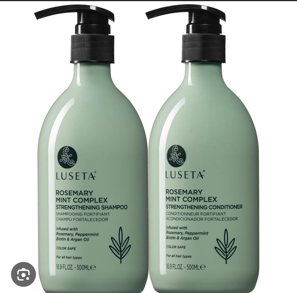 Luseta Rosemary Mint Strengthening Shampoo and Conditioner Provide Nourishment & Smoothness for Thin Hair,Reduce Frizz and Add Shine for All Hair Types 16.9Oz×2