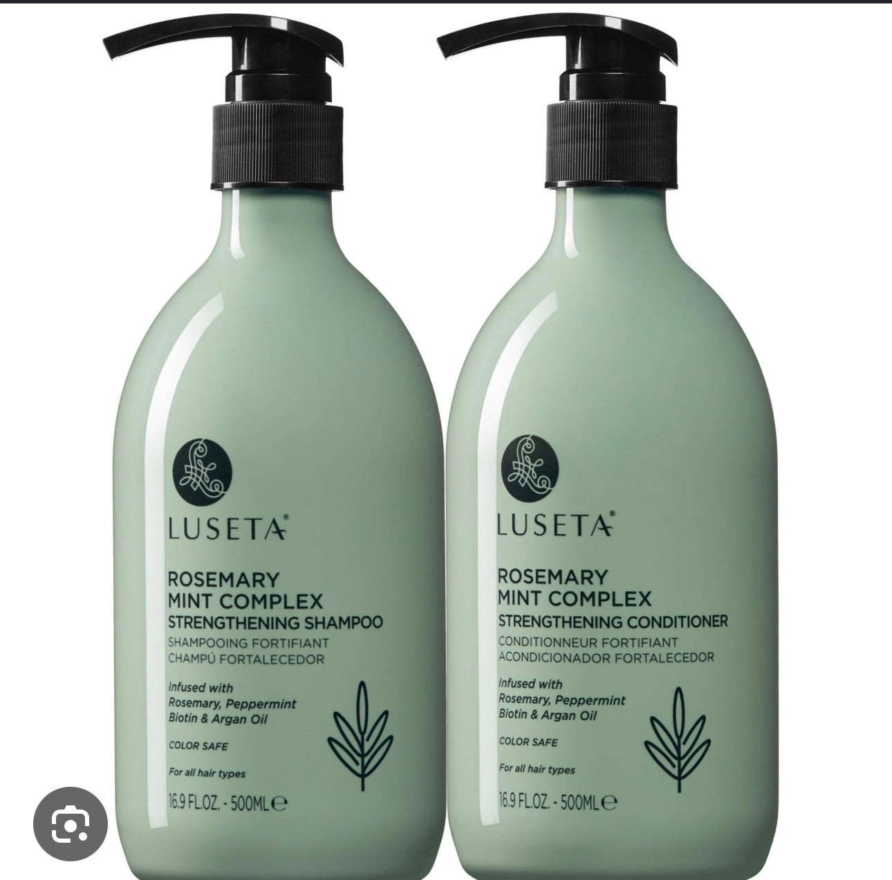 Luseta Rosemary Mint Strengthening Shampoo and Conditioner Provide Nourishment & Smoothness for Thin Hair,Reduce Frizz and Add Shine for All Hair Types 16.9Oz×2