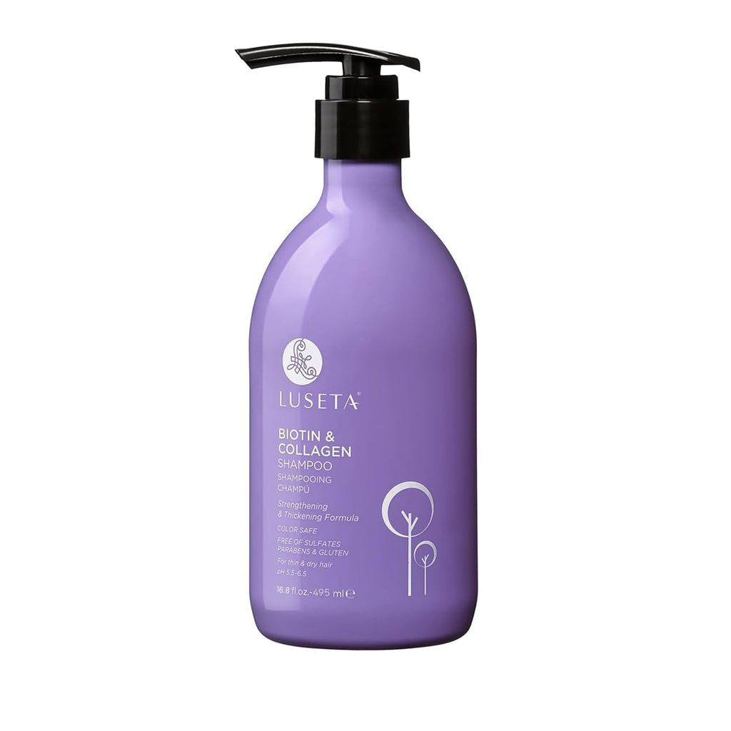 Thickening Shampoo for Fine Thin Hair - Volumizing Biotin & Collagen Formula for Flat Limp Hair, Adds Body and Fullness, Sulfate-Free, Paraben-Free, 16.8Oz