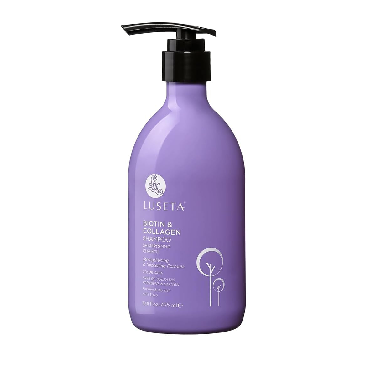 Thickening Shampoo for Fine Thin Hair - Volumizing Biotin & Collagen Formula for Flat Limp Hair, Adds Body and Fullness, Sulfate-Free, Paraben-Free, 16.8Oz