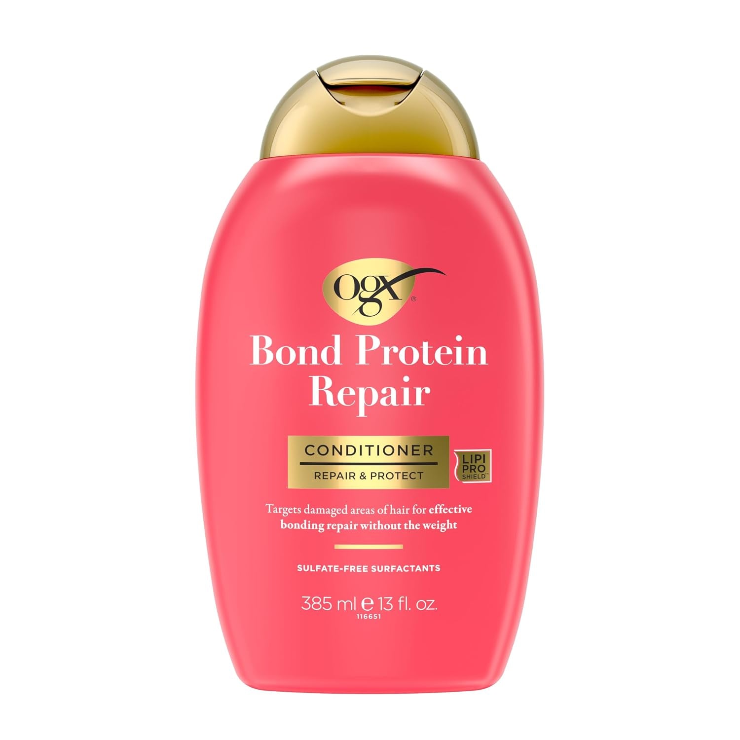 OGX Repair & Protect Bond Protein Repair Conditioner, Lightweight Conditioner Targets Damaged Areas of Hair, Formulated without Parabens, Sulfate-Free Surfactants, 13 Fl. Oz