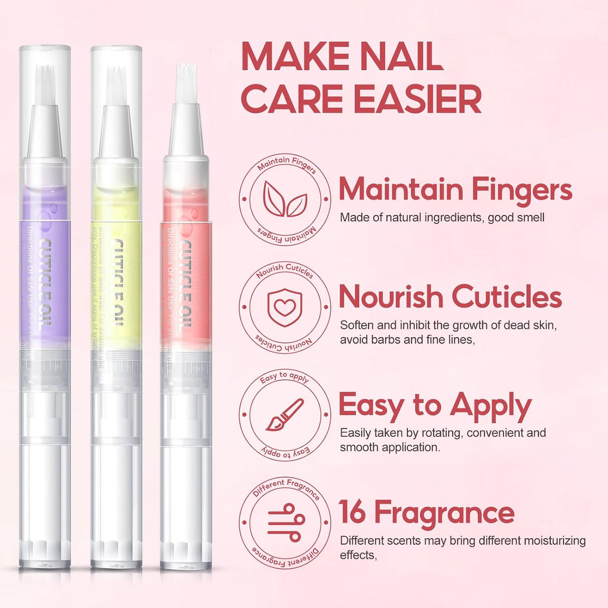 16Pcs Cuticle Oil Pen for Nail Care