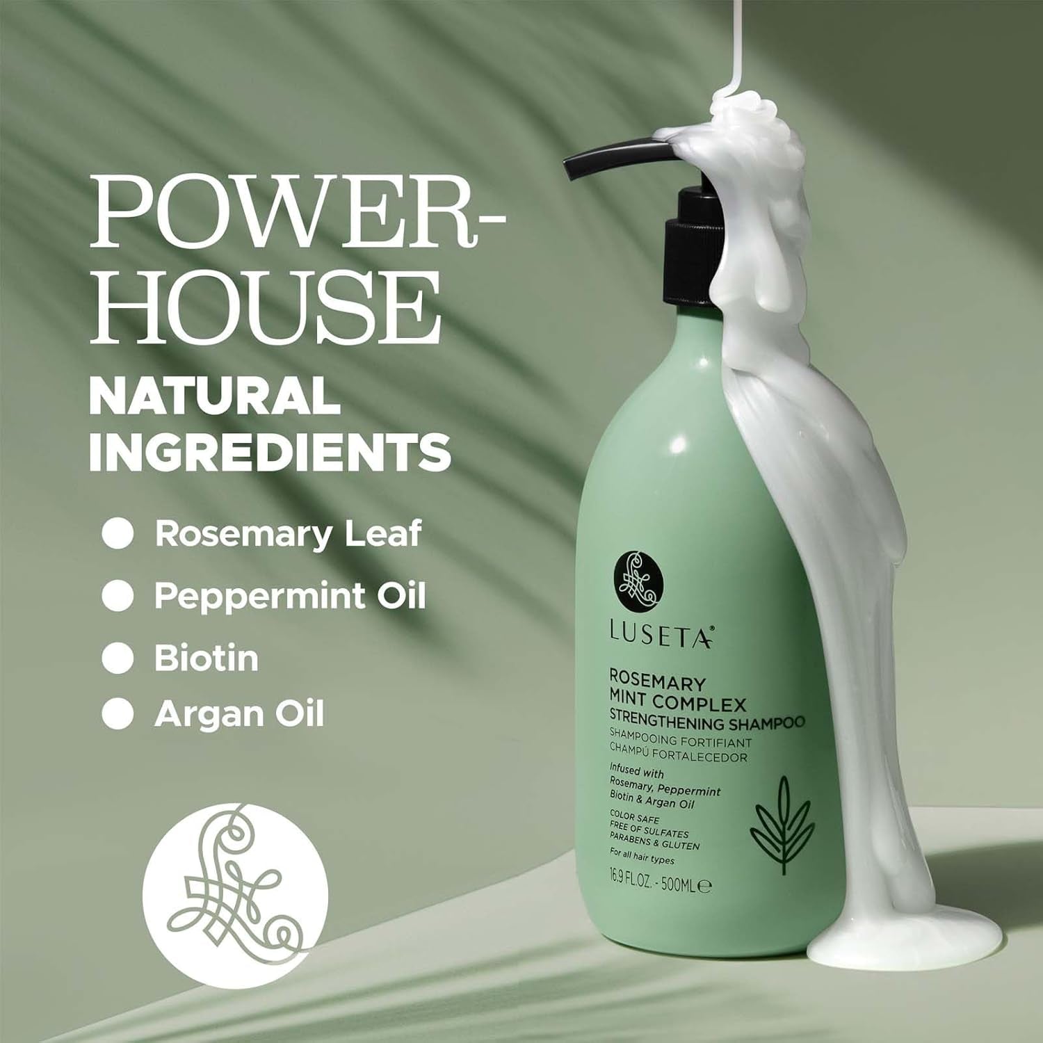 Rosemary Mint Strengthening Shampoo for All Hair Types 16.9 Oz | Refreshing Care, Frizz Control, Lightweight Moisture, Smooth Finish, Easy Detangling, Sulfate Free