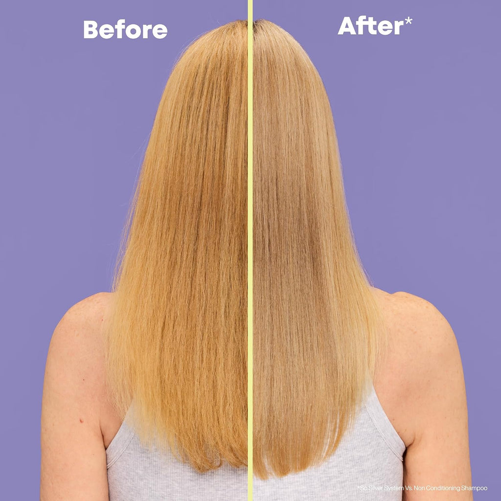 Matrix so Silver Purple Conditioner - Removes Brassy Yellow Undertones, Color Depositing & Toning for Vibrant Blonde Hair, Pigmented Conditioner for Blondes and Greys, Vegan