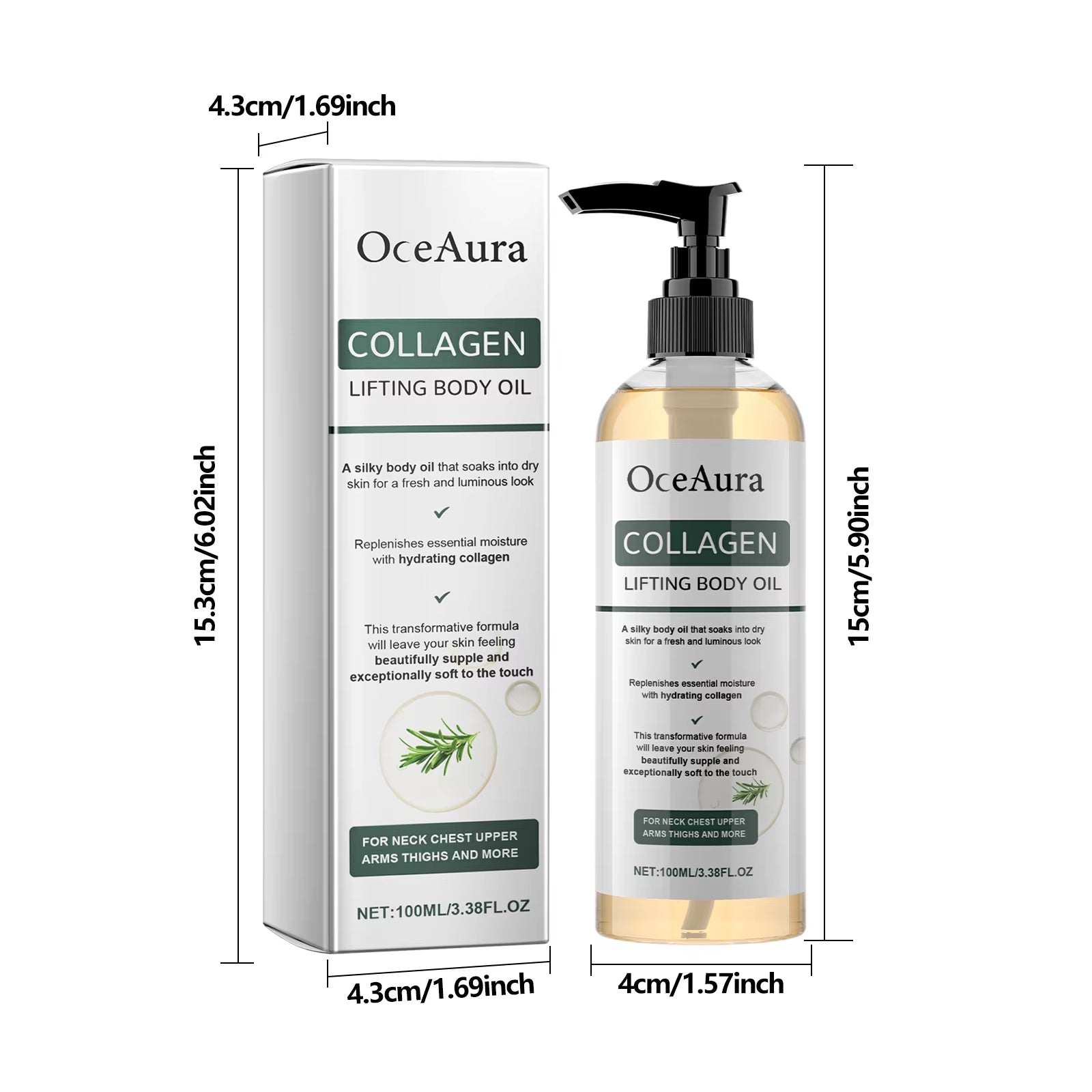 Collagen Lifting Body Oil, Firming Body Oil, Compact Body Oil, Massage Oil, Women Collagen Skin Tightening 100Ml