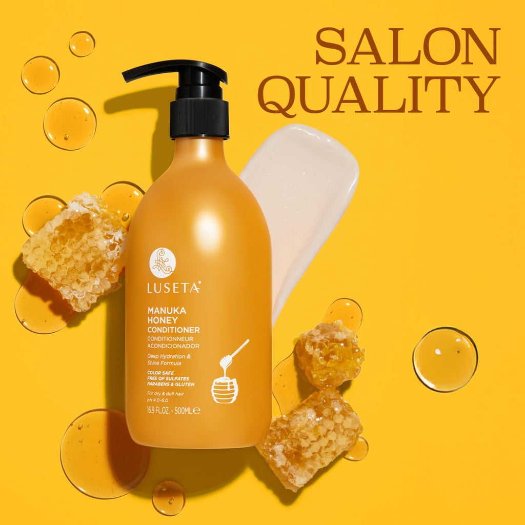 Manuka Honey Conditioner for Dry & Dull Hair, Moisturizing 16.9 Oz | Deep Hydration, Frizz Control, Smooth Softness, Shine Boost, Easy Detangling, Sulfate Free