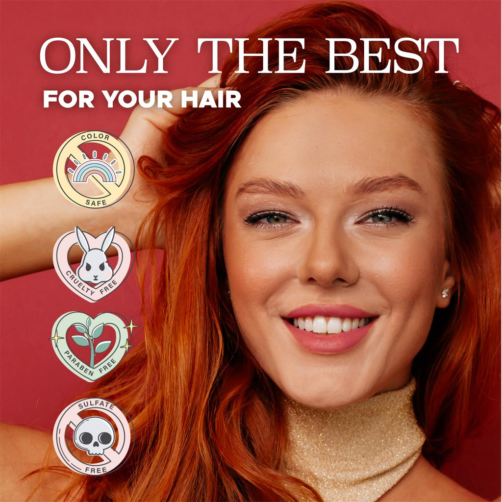 Luseta Color Brightening Red Shampoo and Conditioner Set, Color Depositing for Copper and Color-Treated Hair, Sulfate and Paraben-Free, 2 X 1.01Oz