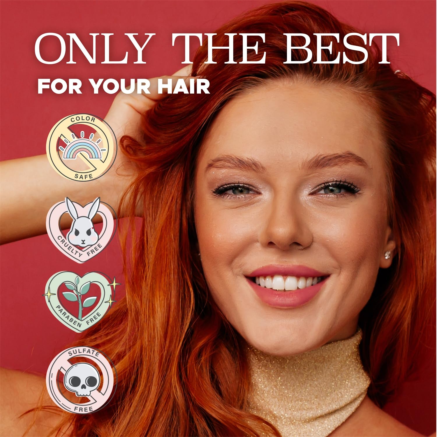 Luseta Color Brightening Red Shampoo and Conditioner Set, Color Depositing for Copper and Color-Treated Hair, Sulfate and Paraben-Free, 2 X 1.01Oz