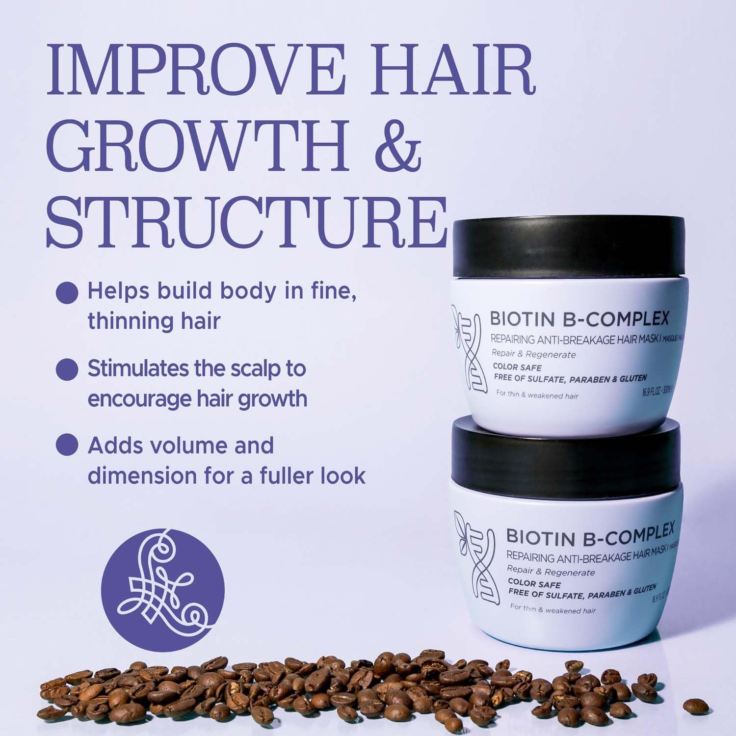 Luseta Biotin B-Complex Strengthening Hair Mask for Thin Hair 16.9 Oz | Deep Conditioning, Helps Reduce Breakage, Fuller-Looking Hair, Adds Volume, Easy Detangling, Soft Smooth Finish