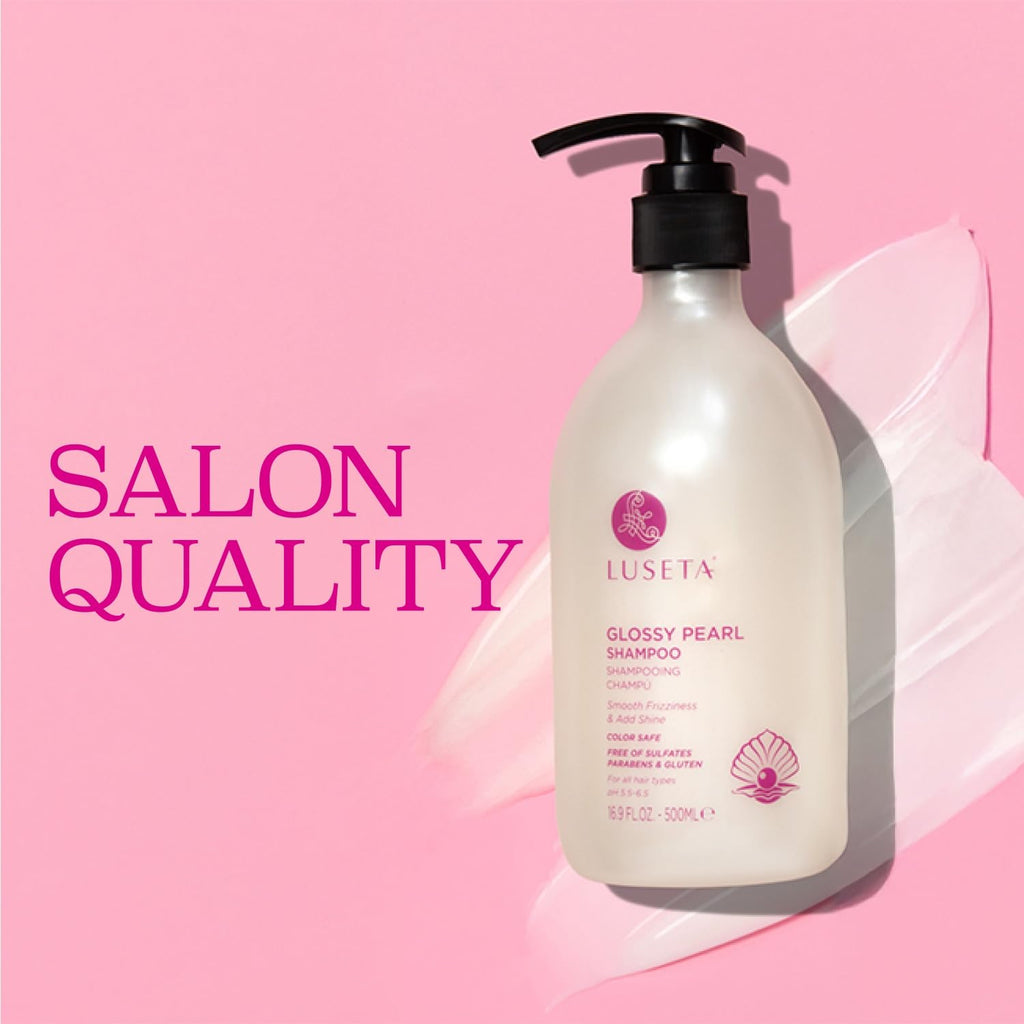 Glossy Pearl Shampoo for Smoothing and Nourishing Frizzy, Moisturizing Shampoo with Pearl Extract, Enhances Natural Luster for Dull Hair 16.9 Fl.Oz.