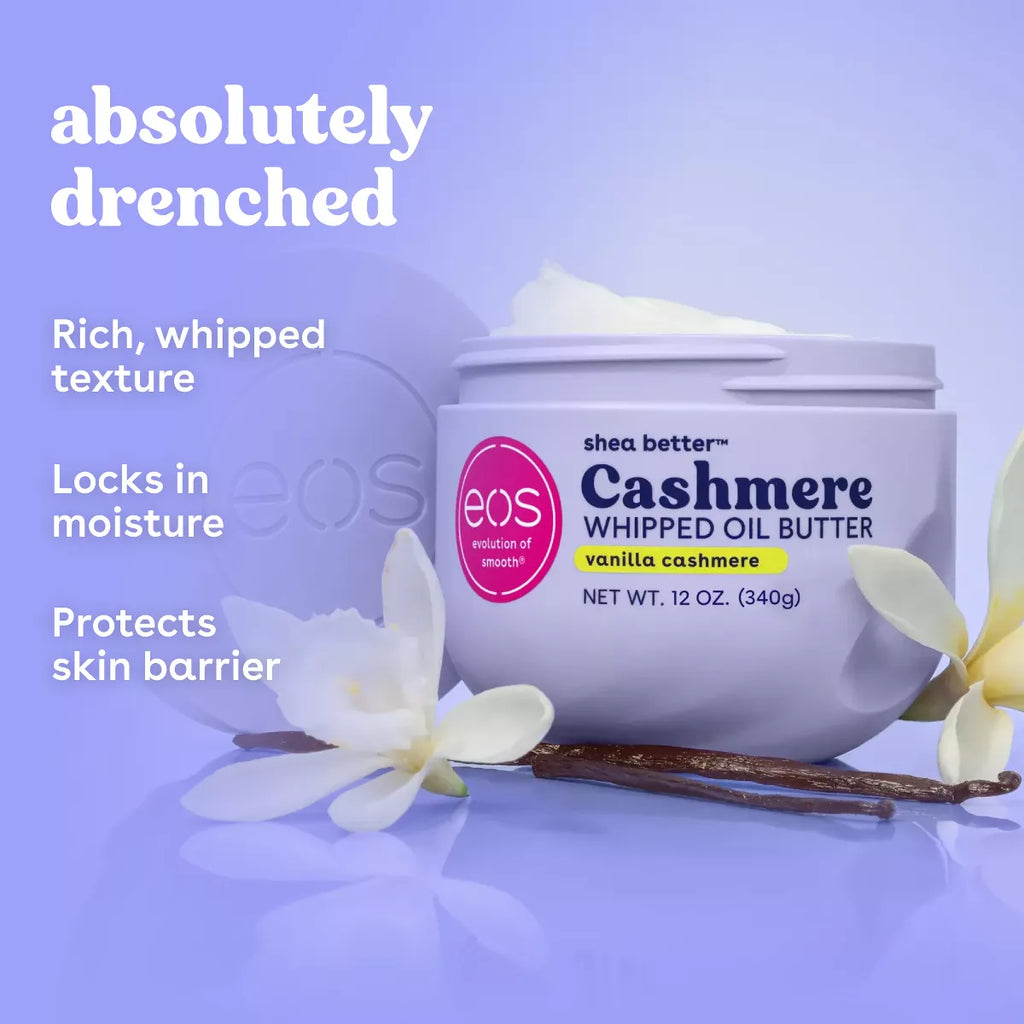Eos Shea Better Cashmere Whipped Oil Butter - Vanilla - 12Oz: Moisturizing Whole Body Lotion for Normal Skin