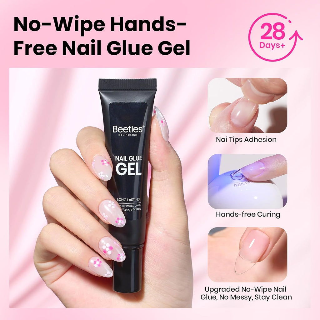 Beetles Gel Nail Kit Flat-X, Almond Short, 320Pcs 16 Sizes Nail Tips