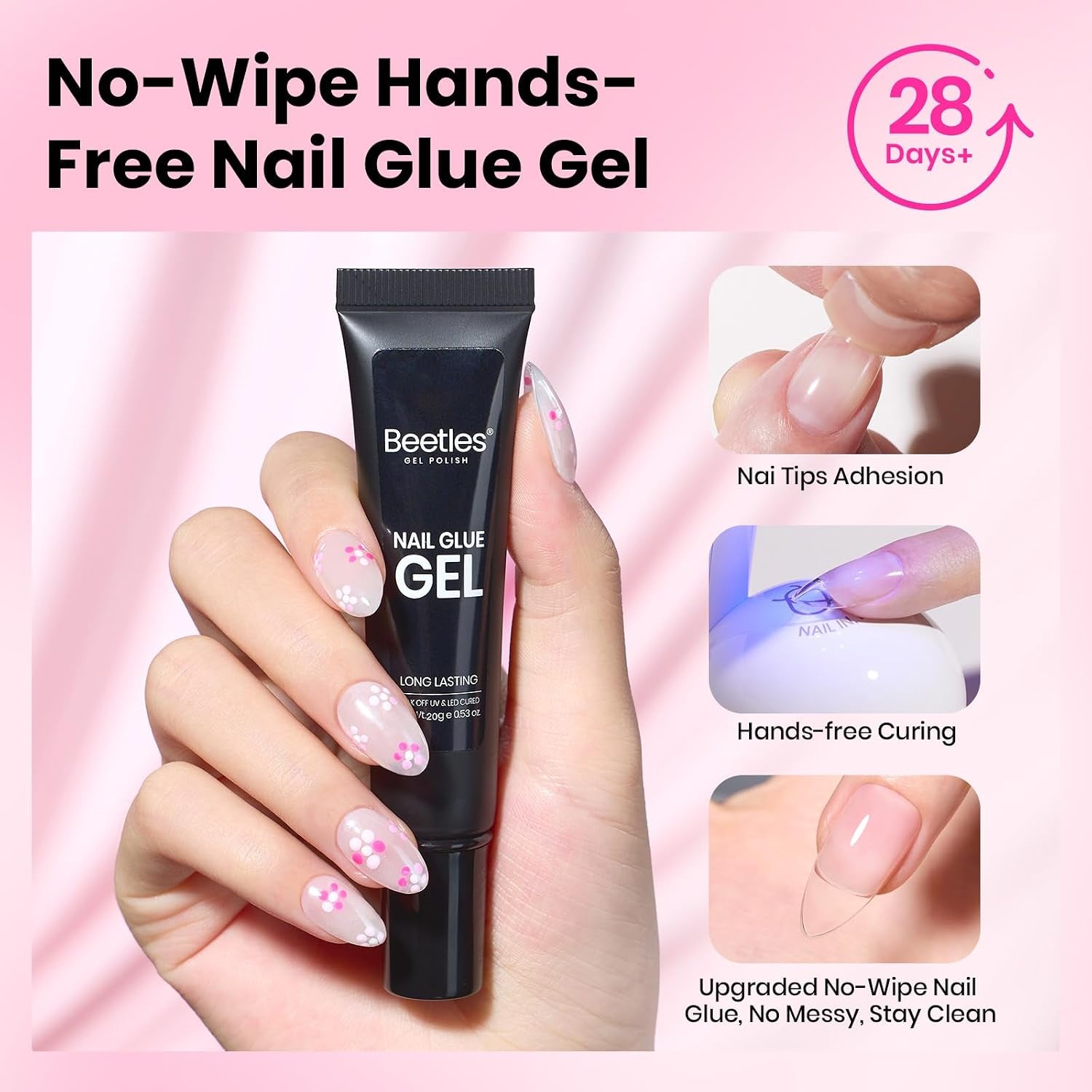 Beetles Gel Nail Kit Flat-X, Almond Short, 320Pcs 16 Sizes Nail Tips
