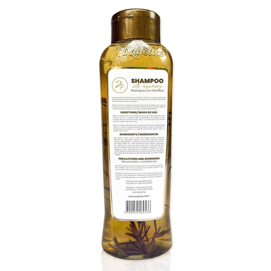 Kit Duo Rosemary Shampoo + Mini Travel Size, with Onion Extract, Hyaluronic Acid and Rosemary