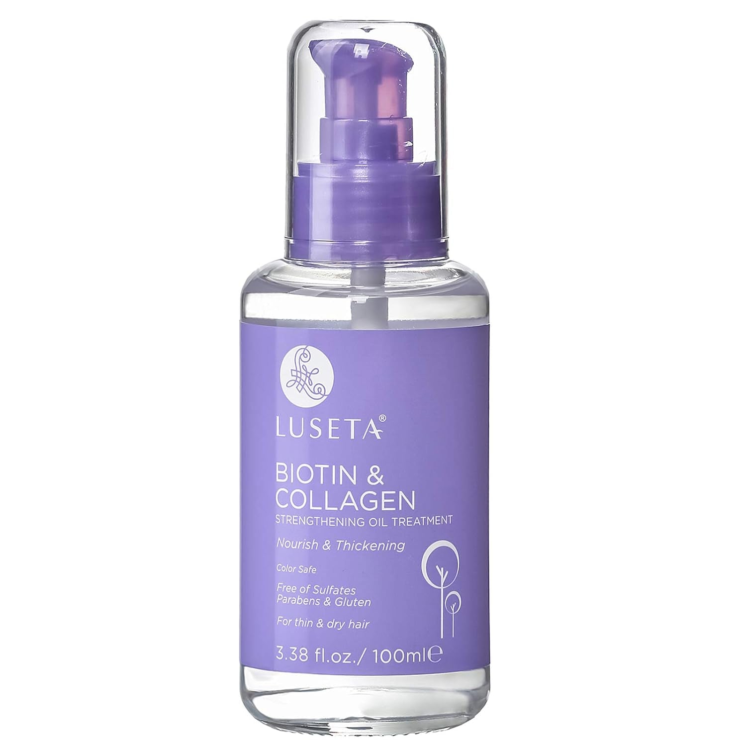 L Biotin & Collagen Hair Oil Serum for Thin Hair, 3.38 Fl Oz | Biotin & Collagen Hair Oil, Argan Oil, for Thin/Dry/Frizzy Hair, Sulfate-Free, Paraben-Free, Color-Safe, 3.38 Fl Oz