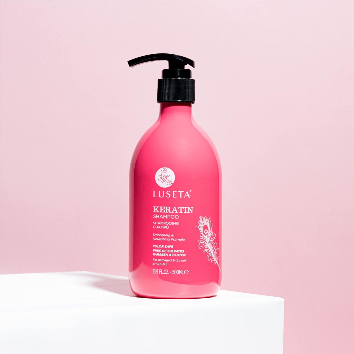 Keratin Shampoo for Dry Damaged Hair, Smoothing & Nourishing for Color Treated Hair Color Safe Reduce Breakage for Men and Women 16.9 Oz