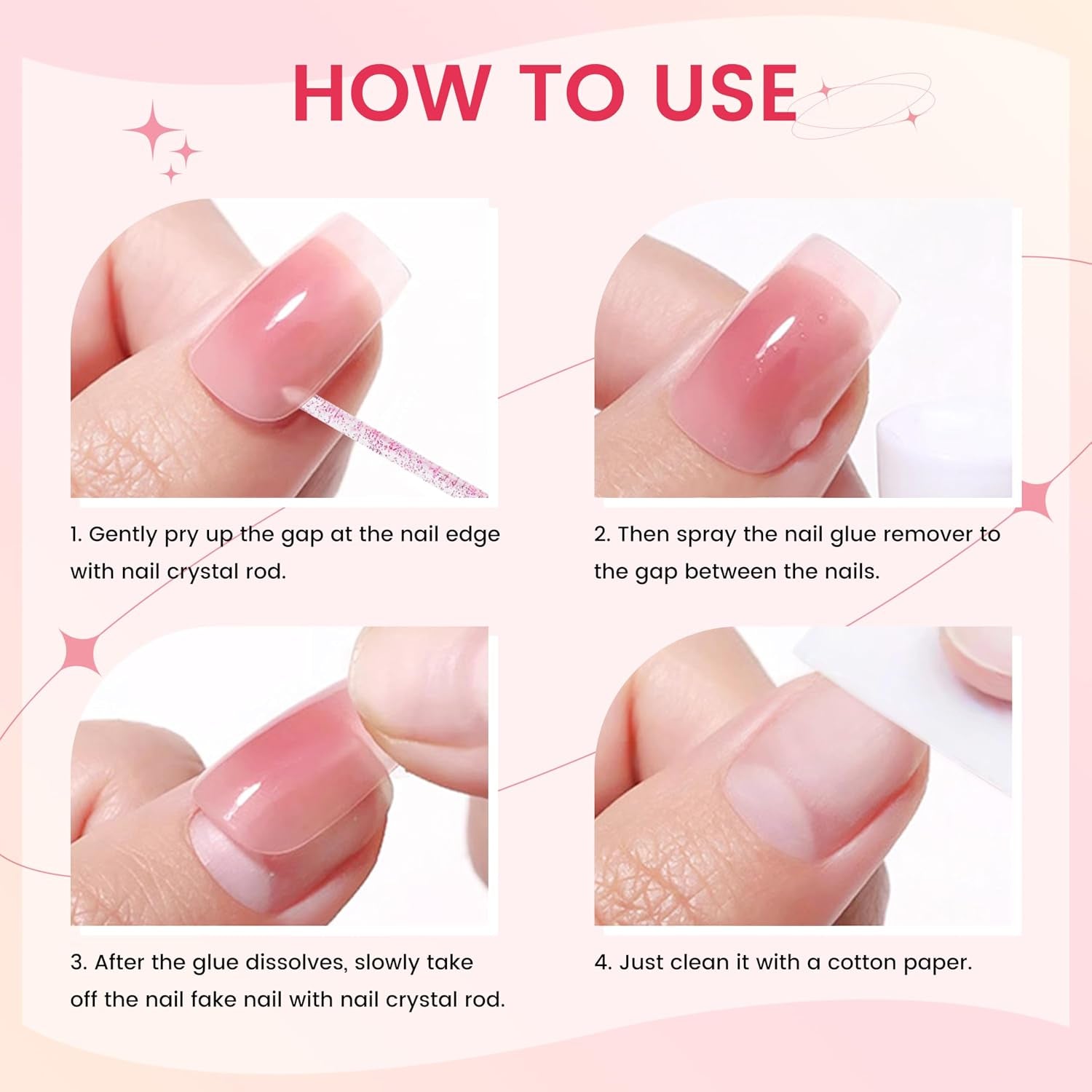 Spray Nail Glue Remover 60Ml 2Fl.Oz for Press on Nails Remove Solid Glue Gel Remover Acrylic Flase Tips off Nail Charms for Salon & Home