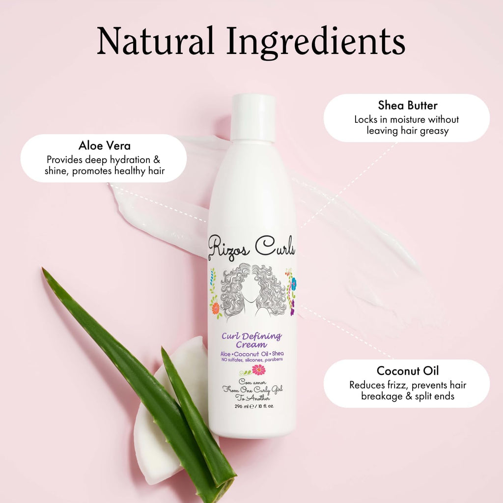 Curl Defining Cream for Wavy, Curly, Coily Hair – Frizz Control, Defines, Softens, Moisturizes, Adds Shine for 1A–4C Hair Types – Sulfate & Paraben