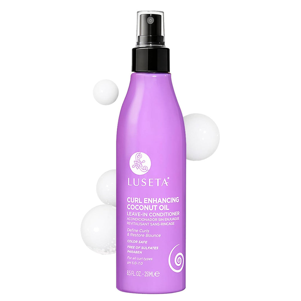 Luseta Curl Leave-In Spray with Coconut Oil，Frizz Control & Bounce, 8.5Oz | Defines Waves & Coils, Tames Frizz, and Restores Bounce with Coconut Oil Hydration. Lightweight, Color-Safe