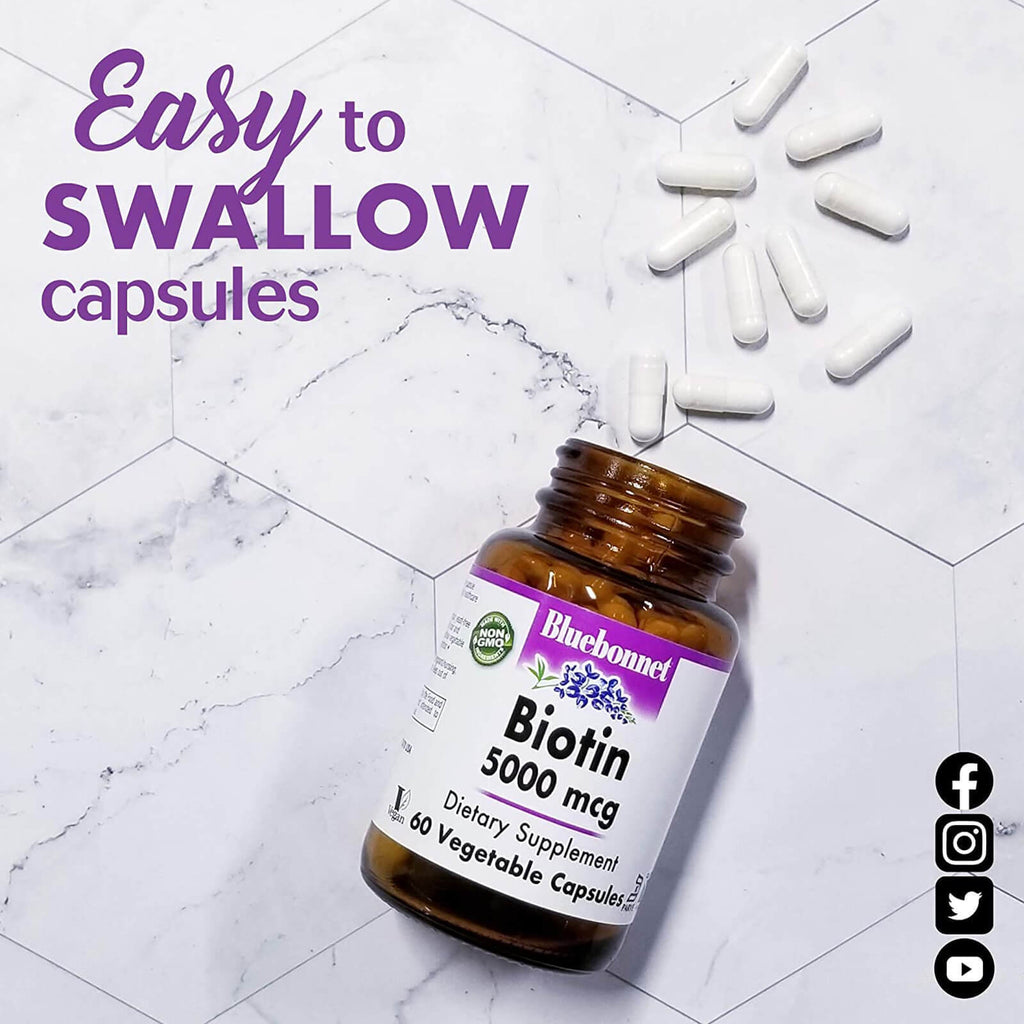 Bluebonnet Biotin 1000 Mcg 90 Veg Capsules