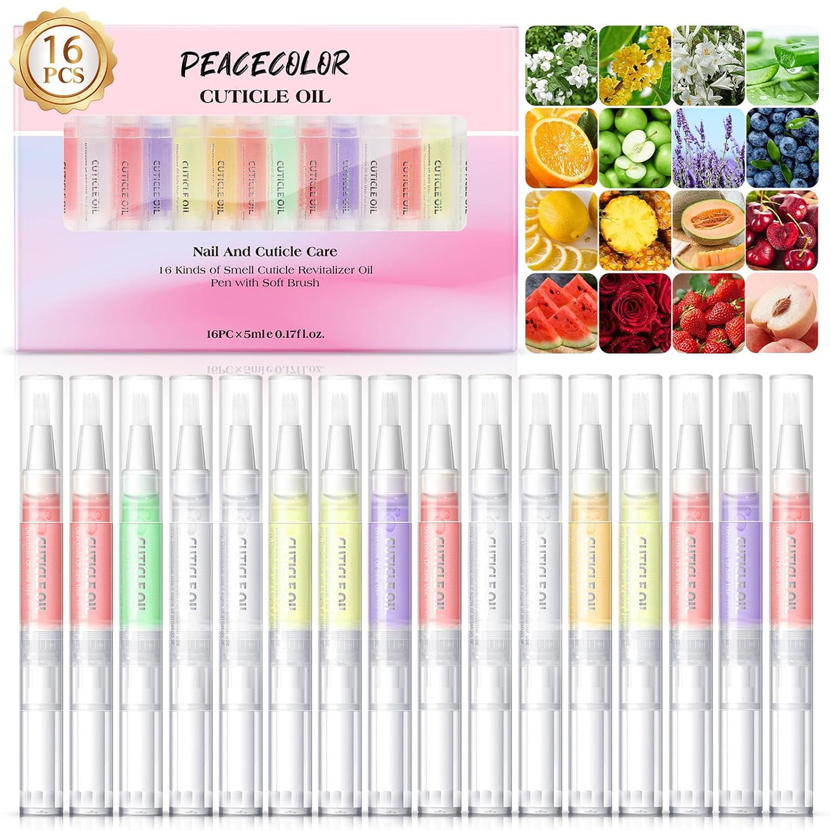 16Pcs Cuticle Oil Pen for Nail Care