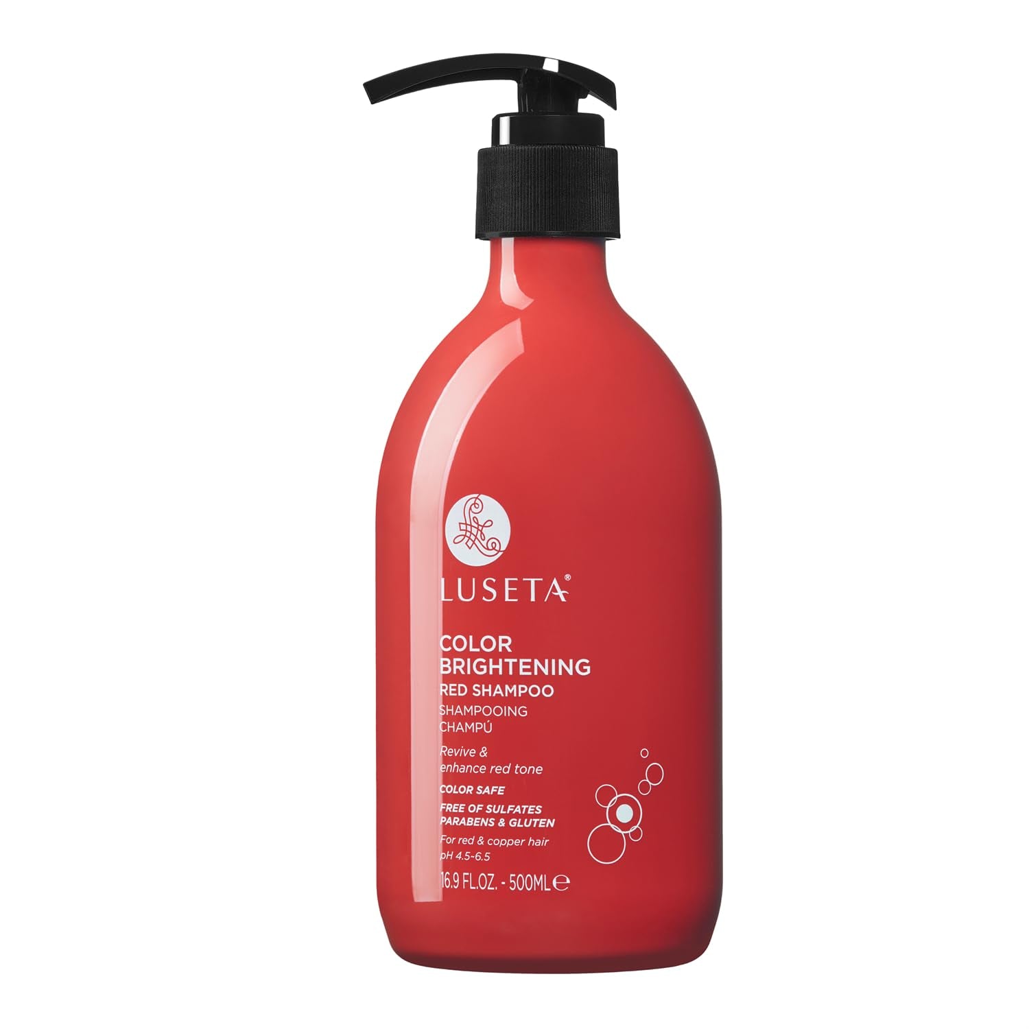 Luseta Color Brightening Red Shampoo for Red Hair, Enhancing Red Hair Shampoo for Color Treated, Color Depositing Shampoo for Copper Hair, Sulfate, Paraben & Cruelty Free 16.9Oz