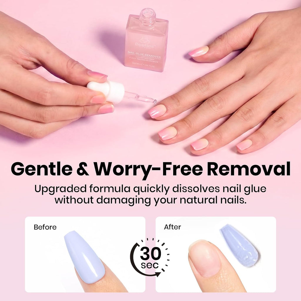 Beetles Gel Nail Kit Flat-X, Almond Short, 320Pcs 16 Sizes Nail Tips