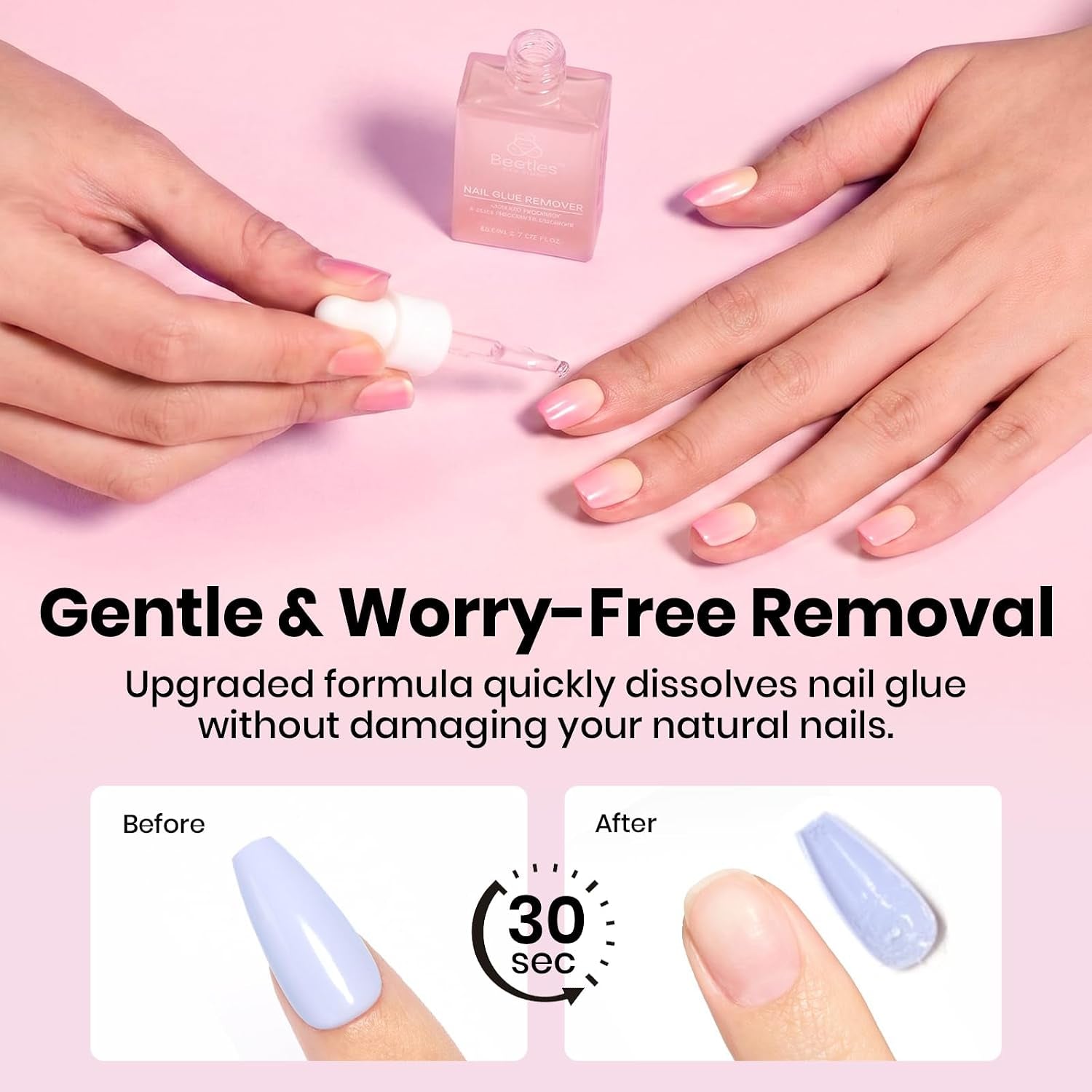 Beetles Gel Nail Kit Flat-X, Almond Short, 320Pcs 16 Sizes Nail Tips