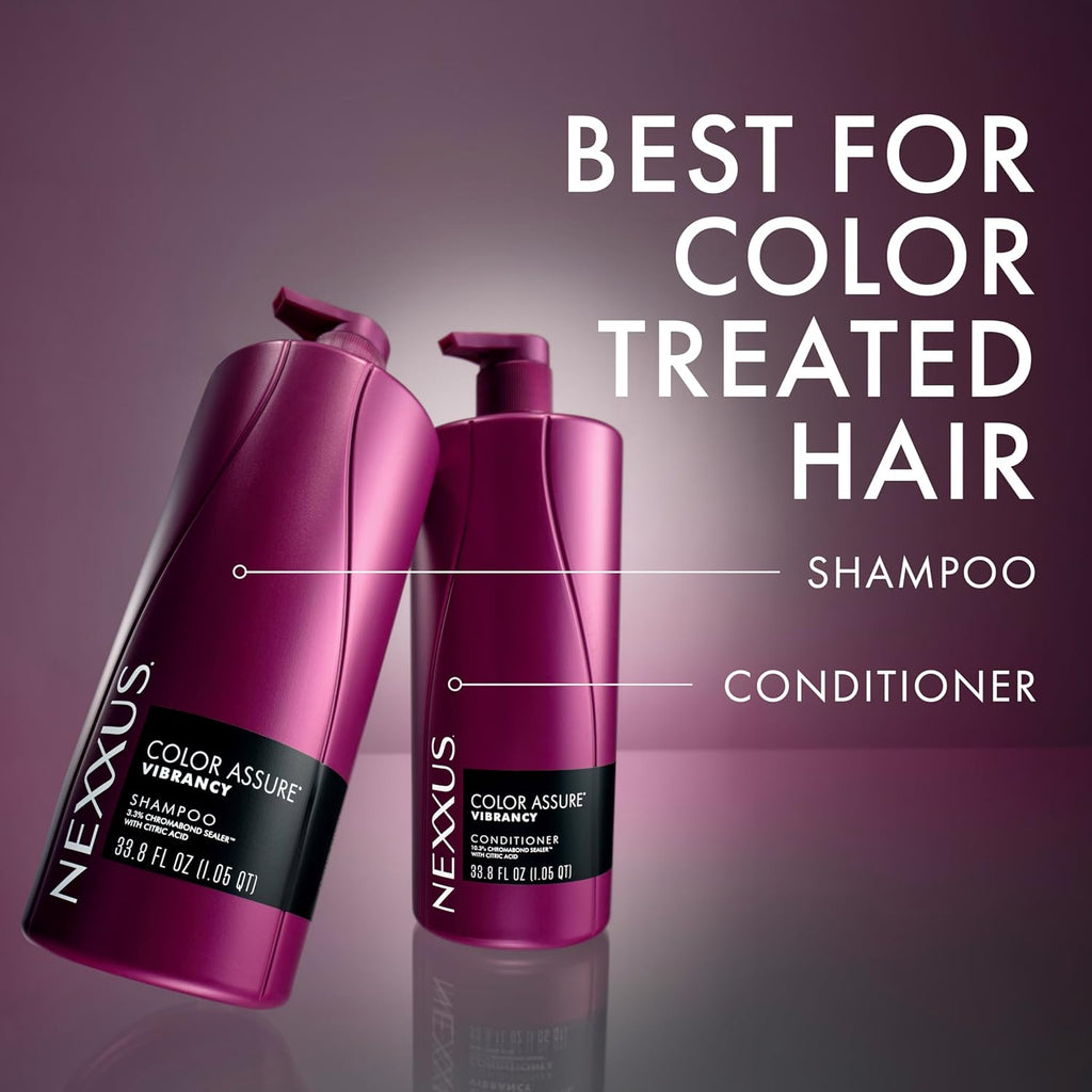 Nexxus Color Assure Conditioner for Vibrancy for Color Treated Hair Powered by Chromabond Sealer with Citric Acid 33.8 Oz
