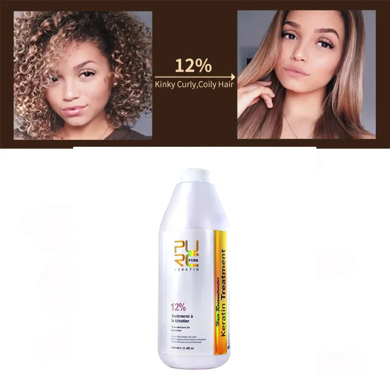 Brazilian Keratin Hair Treatment Straightening Smoothing for Deep Curly Hair Treatment Professional Hair Care Products PURE