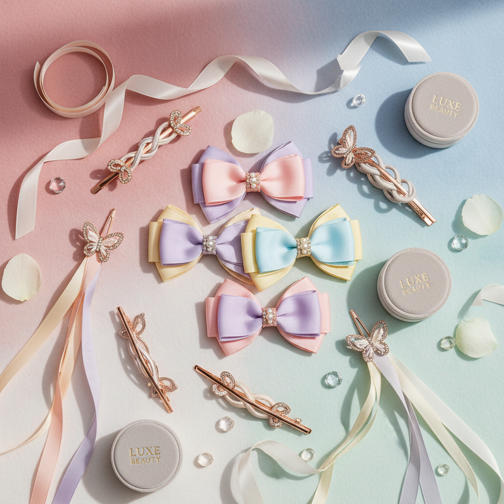 Double Hair Bows for Girls Cute Hair Clips for Women Long Tassel Hair Ribbon Hair Bow Clips Colorful Hair Ribbons Bows for Hair Clip Kawaii Hair Bow Clips Bowknot Metal Hair Barrettes Hair Accessories