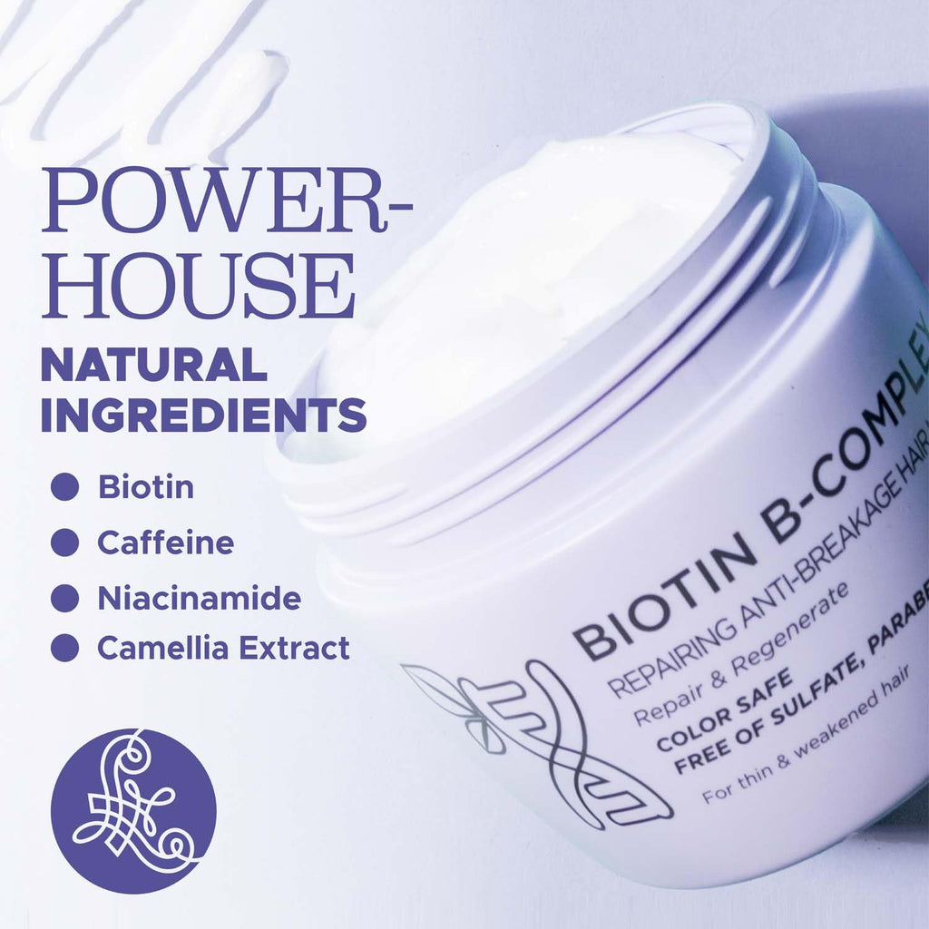 Luseta Biotin B-Complex Strengthening Hair Mask for Thin Hair 16.9 Oz | Deep Conditioning, Helps Reduce Breakage, Fuller-Looking Hair, Adds Volume, Easy Detangling, Soft Smooth Finish