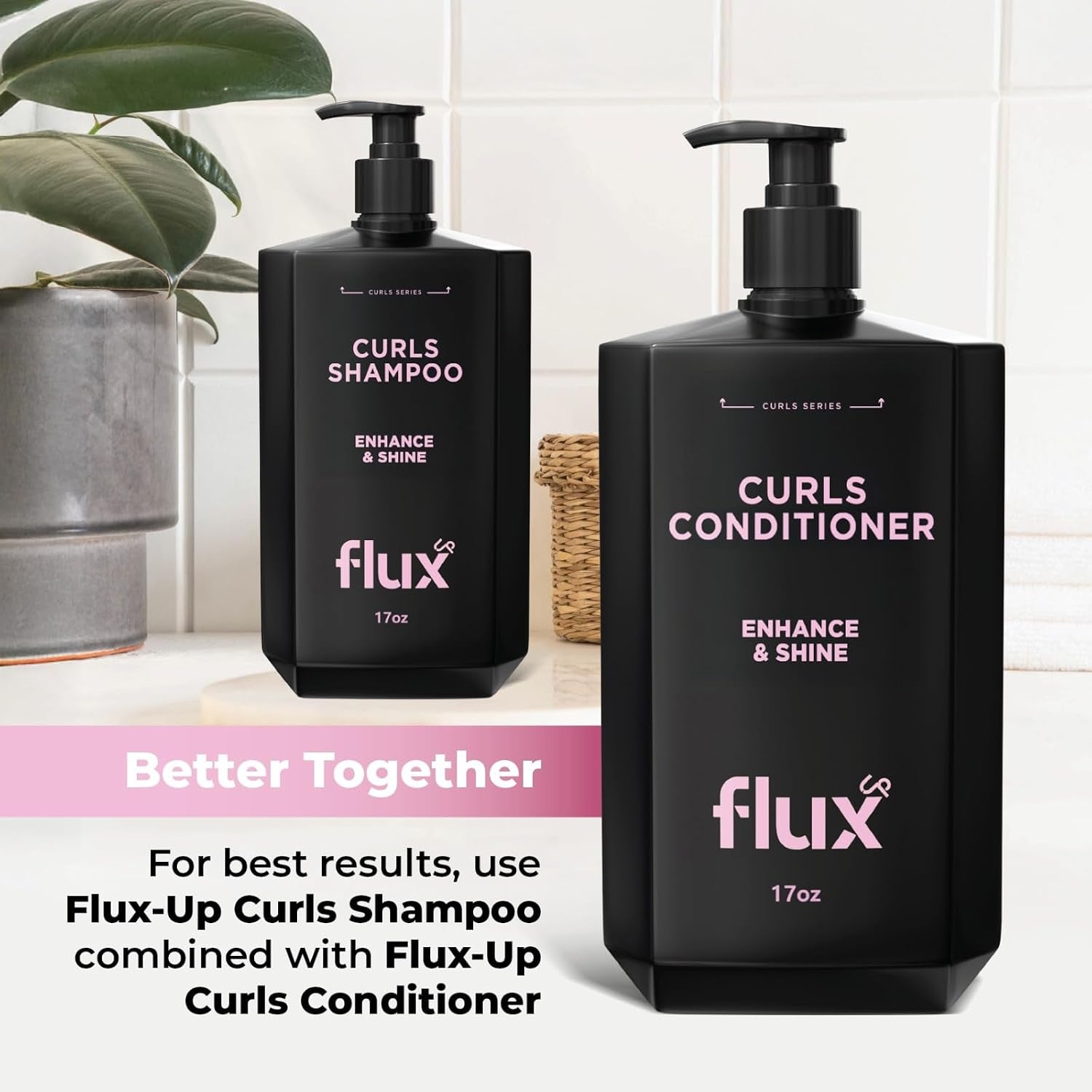 Curly Hair Shampoo & Conditioner Set – Hydrating Curl Shampoo & Conditioner for Curly & Wavy Hair for Women & Men – Sulfate-Free Frizz Control & Moisture for Defined, Softer Curls – 17 Fl Oz