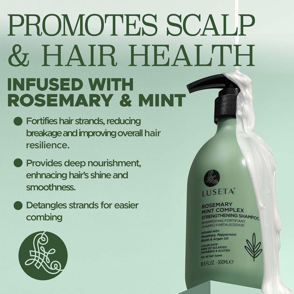 Rosemary Mint Strengthening Shampoo for All Hair Types 16.9 Oz | Refreshing Care, Frizz Control, Lightweight Moisture, Smooth Finish, Easy Detangling, Sulfate Free
